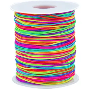 Elastic  Thread, 1mm Braided Thread,  for Making Bracelets, Necklaces, DIY Crafts 100 Meters (Colorful 100 Meters)