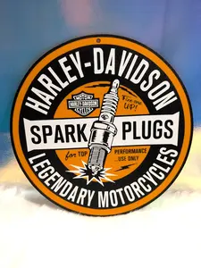 Harley-Davidson Inspired Spark Plug Sign