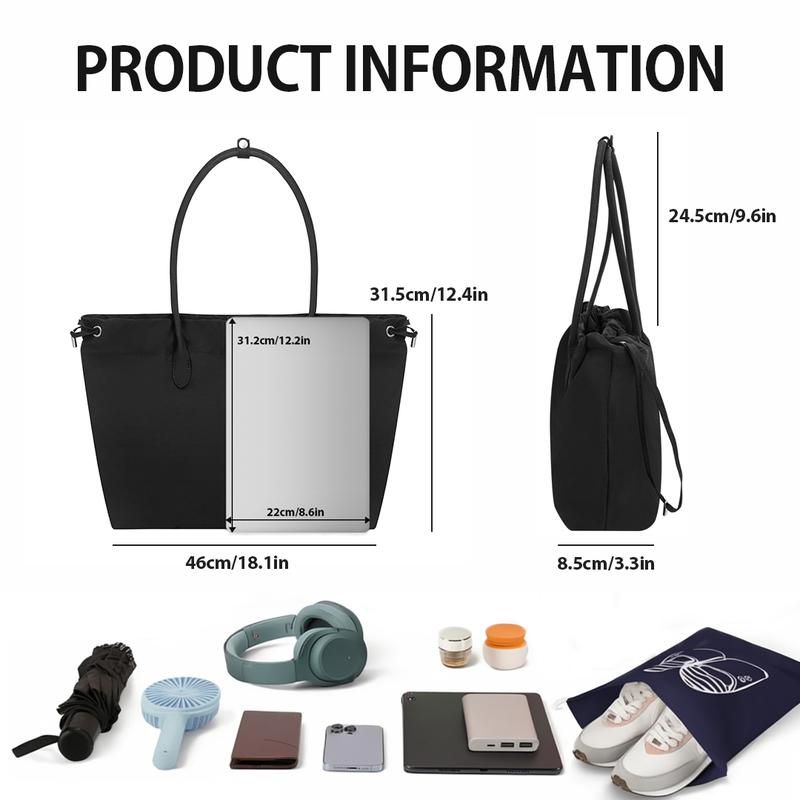 Versatile Large Capacity Tote Bag for Work & Travel Classic Black Shoulder Bag with Easy Carry Handles Perfect for Everyday Use