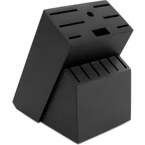 Universal  Block Holder,Large    Block without ,14 Slot Universal  Holder Countertop,Butcher Block  Storage Organizer for Kitchen (Black)