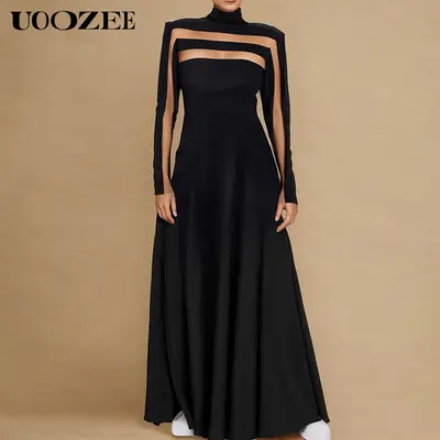 mustard dress long sleeve Flowing Mustard Yellow Chiffon Semi Sheer Maxi Dress