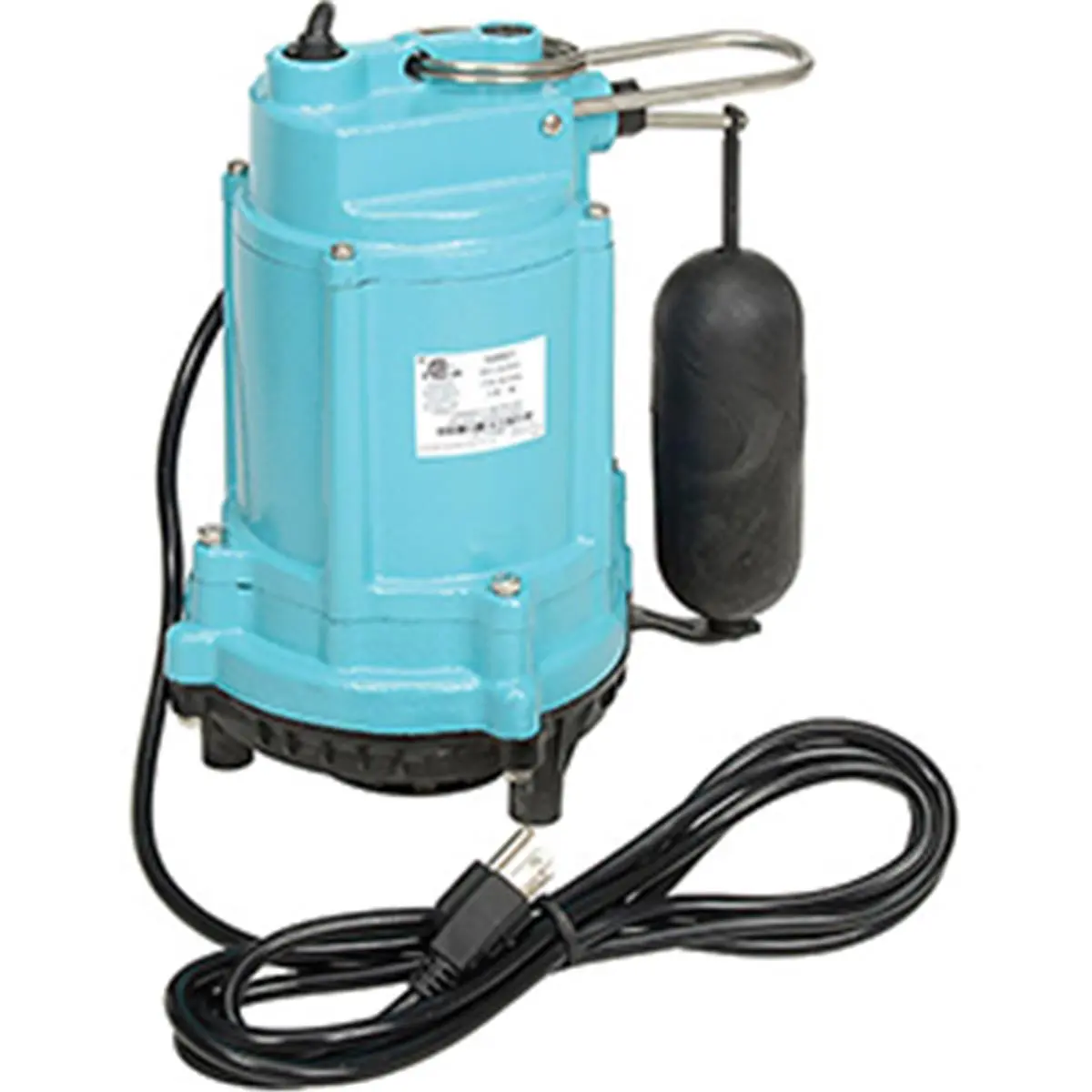 Little Giant 506804 6EN Series Steel Body Liquid Utility Sump Pump - Epoxy Coated, Cast Iron, 20 Ft. Power Cord, Float Switch, 28 Lbs., for Sump Pumping & Flood Control Water Pumps & Accessories
