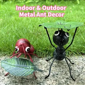 Indoor & Outdoor Metal Ant Statue Decor, Metal Craft Art Outdoor Sculptures for Home, Patio, Yard and Garden Decoration
