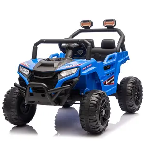 12V 2WD Kids UTV Ride On Car, 2.4G Remote Control Anti-Collision Bar, High Chassis 4-Wheel Suspension Anti-Slip Tire, Dual Drive Long Lasting Battery Bluetooth Music Safe Speed Toy for 3–5 Toddlers