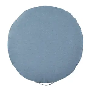 Sorra Home 24" Circle Sunbrella Denim Floor Pillow with Handle