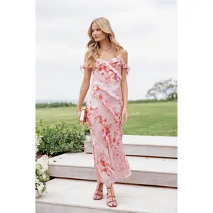 Alexia Off Shoulder Maxi Dress - Pink Floral