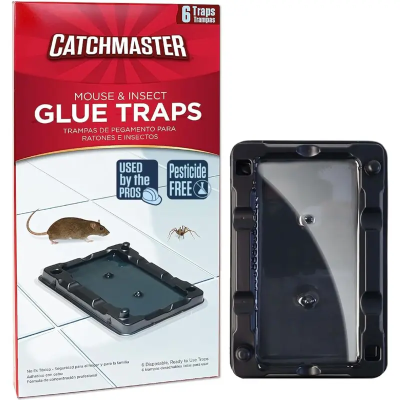 Catchmaster Mouse & Insect Glue Traps, Adhesive Rodent & Bug Catcher, Pre-Scented Mouse Traps Indoor for Home, Sticky Glue Boards for Mice and Insects, Pet Safe Pest Control for House & Garage