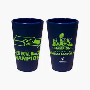 Seattle Seahawks Super Bowl LX Champions 16oz Silicone Pint Glass