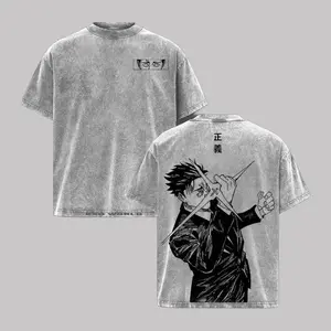 Menswear Higuruma Hiromi Deadly Sentencing Judge Jujutsu Kaisen Vintage Washed Cotton Round Neck Casual Fashion Oversized Unisex Graphic T-Shirt & Hoodie, Anime Streetwear Gift for Anime Lovers (Style 67)