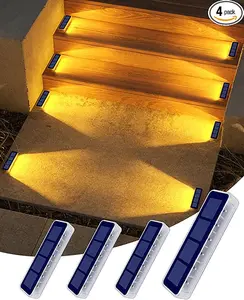  Solar Deck Lights Solar Led Outdoor Lighting IP68 Waterproof LED Step Wireless Stick On Lights For Deck Step Dock Driveway