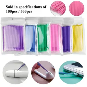 Disposable Micro Cotton Swabs 100/500 Count Bagged, Precision Cleaning Tools for Eyelash Curlers, Mascara Brushes, Makeup Brushes