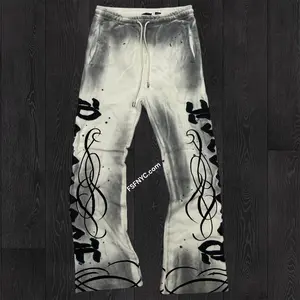 RP - Dark Age Flare Stacked sweat Pants - Ecru - 6073