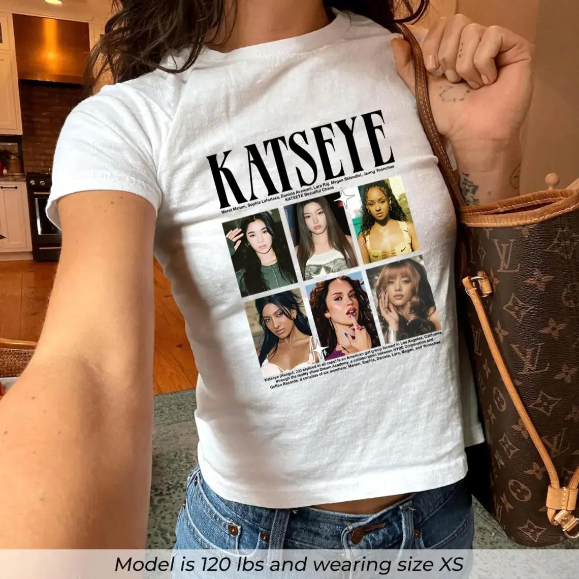 Retro Katseye Baby tee, Vintage Music Fan Shirt