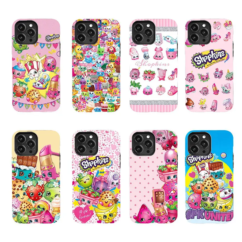 Shopkins Smartphone Cases - Snack Lovers' Safety & Protection Covers, Handheld Cellphone Cases Compatible with iPhone 11-17 Pro Max/Plus, Samsung Galaxy S23-25, Devices