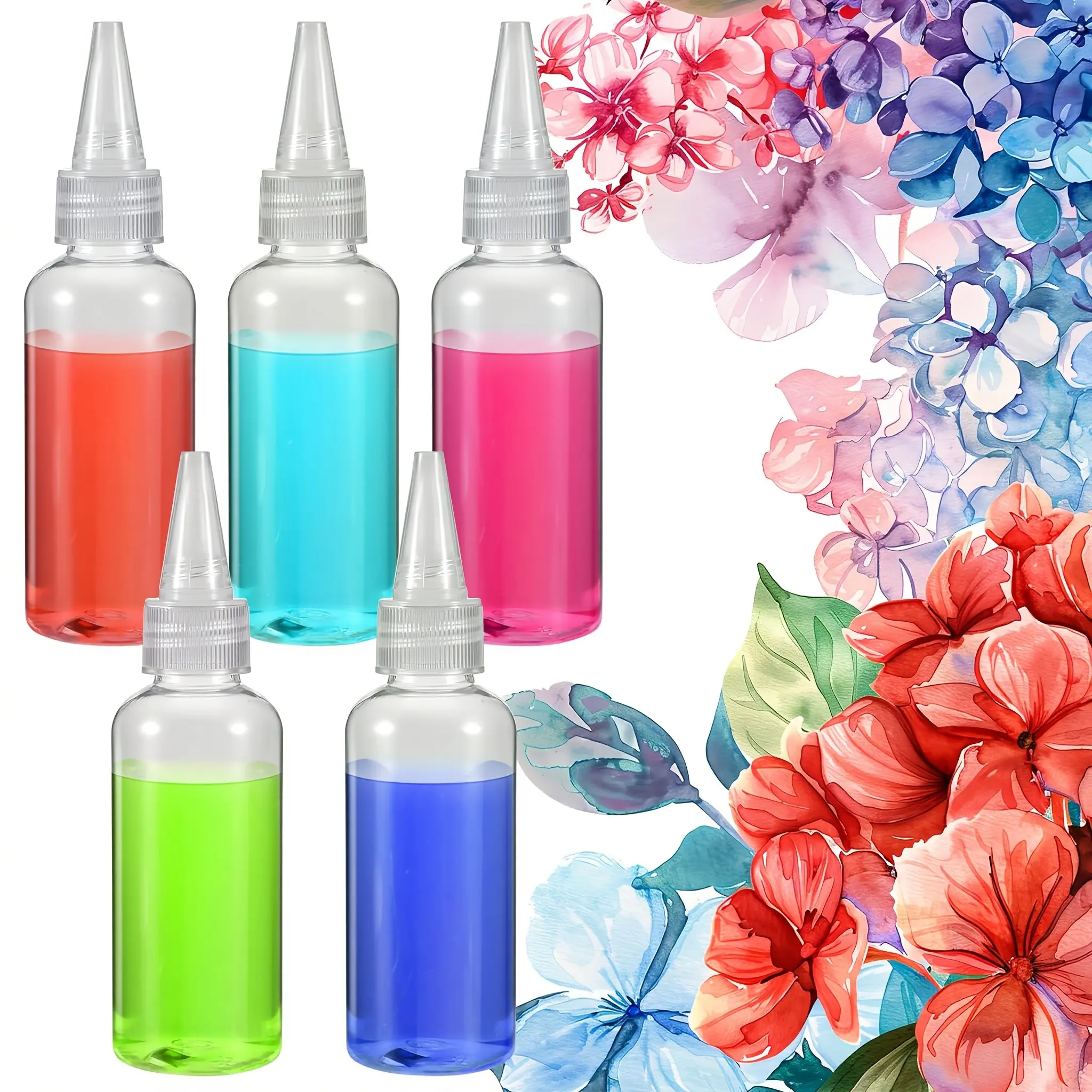 4 Piece Leak-Proof Dispenser Set, 20ML, 60ML, 120ML, 200ML, Transparent Body, Rotating Cap, Multi-Purpose for Lotion, Paint, Etc