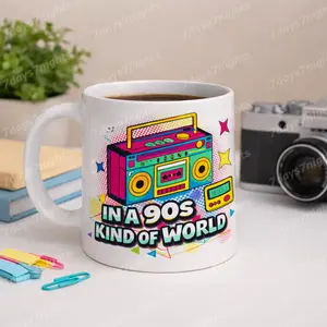 In a 90s Kind of World – Retro Boombox Coffee Mug | 11oz