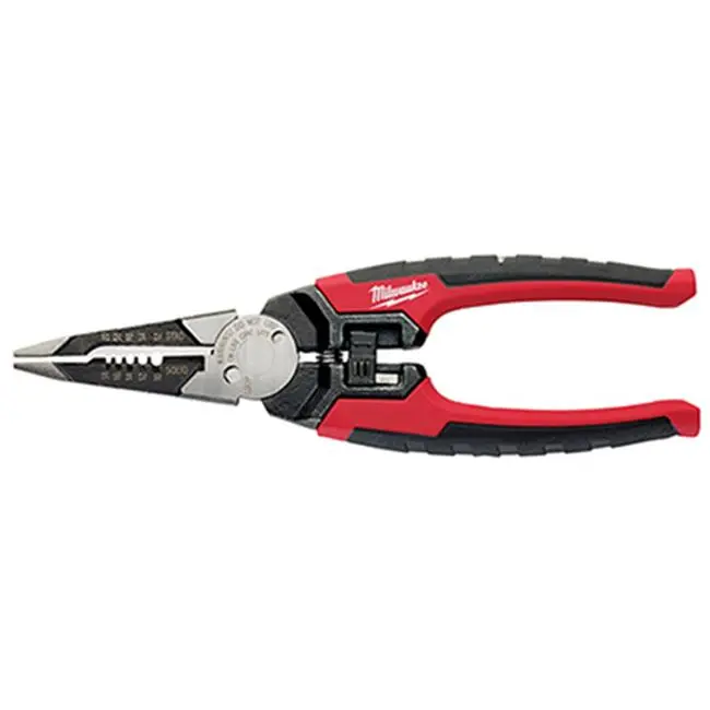 Milwaukee 48-22-3069 Heavy-Duty 6-in-1 Multi-Function Hardware Pliers, Forged Steel Hand Tool with 1-Handed Lock, Bolt Cutter, Pipe Reamer, Spring-Loaded for Fishing, Outdoor Recreation, Multi Function Pliers, Heavy-Duty Pliers