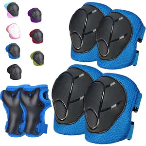 Kids/Youth Knee Pads for Kids 3-14Years Boys Girls 6 in 1 Kids Protective Gear Set Adjustable Knee Pads, Elbow Pads, for Skating Cycling Bike Rollerblading Scooter Roller Skates