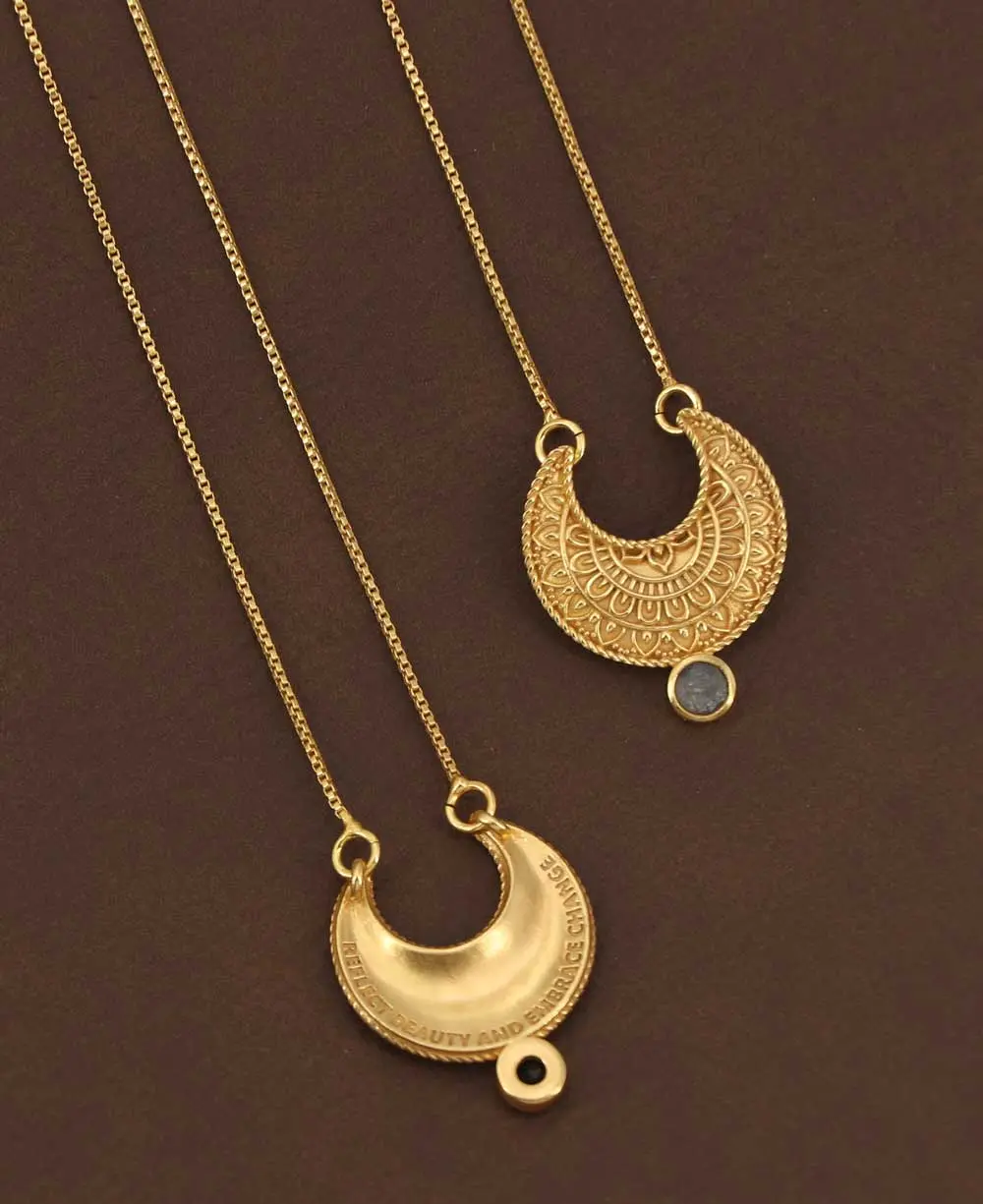 Moon Phase Mandala Art Gemstone Inspirational Necklace