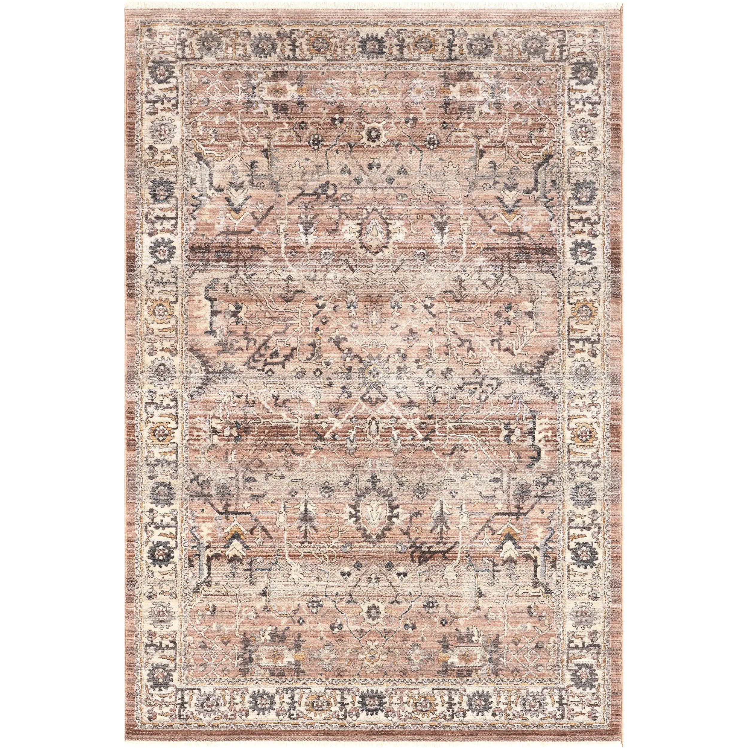 Sorsha Persian Traditional Medallion Fringe Polyester Area Rug, Snug as a Bug in a Rug Rectangle Carpet with 31" Pile Height for Home Rooms Indoor Living Spaces