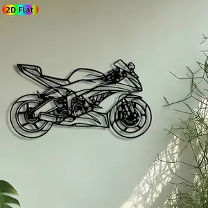 1pc Sport Motorcycle Metal Wall Art, Racing Bike Statue Mural, Intricate Craftsmanship, Iron Craft, Perfect for Fathers Day, Graduation Decor, Perfect for Garage Man Cave Office Decor, Ideal Gift for Motorcycle Enthusiasts.