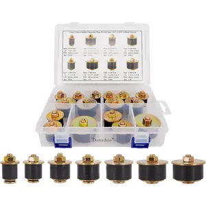 16pcs 7 Sizes Automotive Expandable Freeze Plugs Kit,Rubber Expansion Plug, Fit Hole Size:3/4" 7/8" 1" 1-1/8" 1-1/4" 1-3/8" 1-1/2" (19mm~41mm)