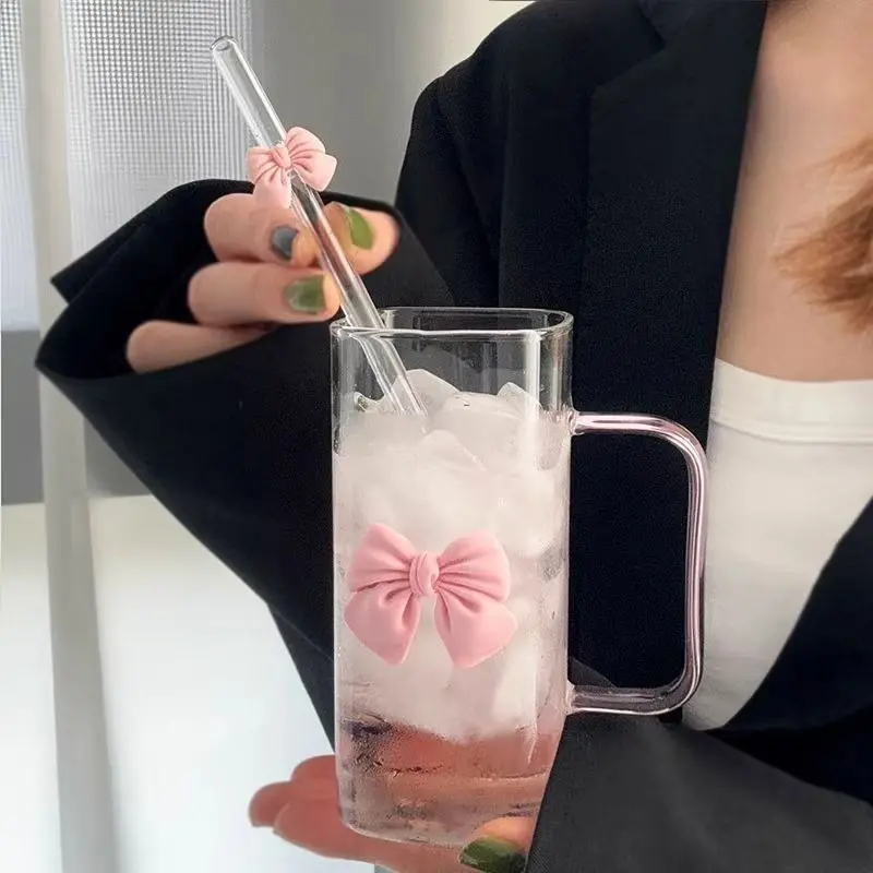 Glass Water Cup Set, 14.07oz Heat Resistant Premium Drinking Glasses with  Straw Handle, Ideal Gift for Women, Office & Home Use, Durable Clear Glass  Cup, Drinkware - TikTok Shop