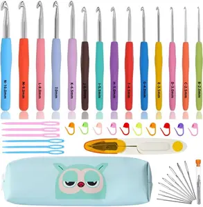 Crochet Hook Set,14 Sizes Crochet Hooks for Arthritic Hands,Crochet Hooks Ergonomic Soft Grip with Case,Crochet Needles(Size B-Size N)