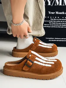 Gothic Skull Hand Bone Slip-On Shoes, 3 Colors, Adjustable Metal Buckle, Non-Slip Thick Sole, Unisex Casual Sandals for Halloween Cosplay