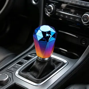 Universal Auto Parts JDM Diamond Burnt Blue Manual Acrylic Gear Shift Lever