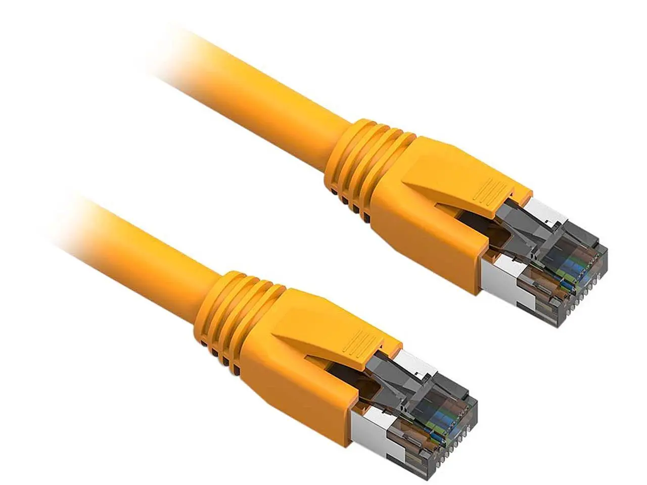 Nippon Labs Cat8 RJ45 10FT Ethernet Patch Internet Network LAN Cable, Indoor/Outdoor, 24AWG, Shielded Latest 40Gbps 2000Mhz, Weatherproof S/FTP for Router, PS4, PS5, Xbox, PoE, Switch, Modem (Yellow)