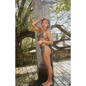 Pacsun Women's Leopard Tessa Double Tunnel Curtain Side Tie Cheeky Bikini Bottom Pacsun Women's Leopard Tessa Double Tunnel Curtain Side Tie Cheeky Bikini Bottom