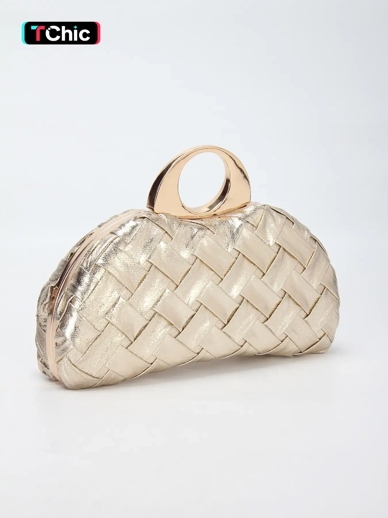 Elegant Woven PU Women's Evening Bag Clutch, Wedding Handbag with Shoulder Chain for Shoulder Crossbody Bag, Circle Clasp, Suitable for Party, Formal Occasions, Balls, Evening Clutch Purse