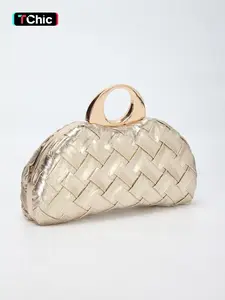 Elegant Woven PU Women's Evening Bag Clutch, Wedding Handbag with Shoulder Chain for Shoulder Crossbody Bag, Circle Clasp, Suitable for Party, Formal Occasions, Balls, Evening Clutch Purse