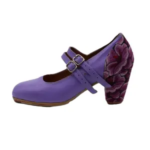 Danzarteb Women's Oaxaqueño Ankle Dance Shoes with 7cm Wooden Heel Premium Leather Upper & Pigskin Lining for Folklorico Performance