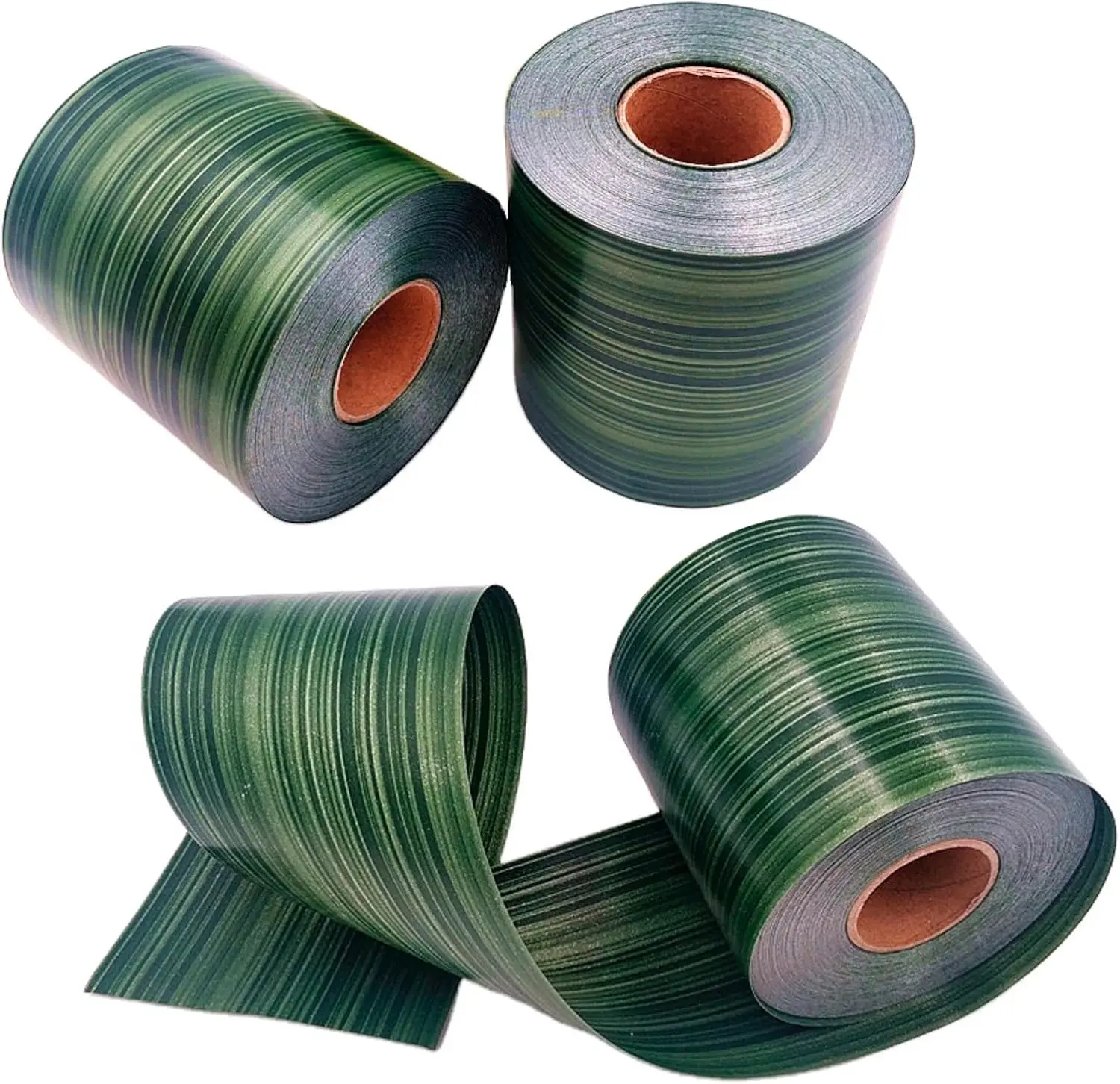 4" x 50 Yard Satin Waterproof Poly Ribbon for Floral Craft Decoration Indoor Outdoor Wrap Holiday Decorating Wedding Bouquet Art Crafts (3 Packs Green)