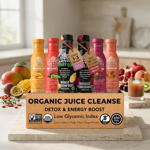 Organic Prebiotic Juice Cleanse System | 1-3 Day Gentle Detox & Metabolism Pack | Liver Support, Energy & Gut Health | Sprout Prebiotics, Green Coffee, Aronia & Ashitaba | Low Calorie, Non-GMO, No Sugar Added | 6 BPA-Free 12 fl oz Bottles