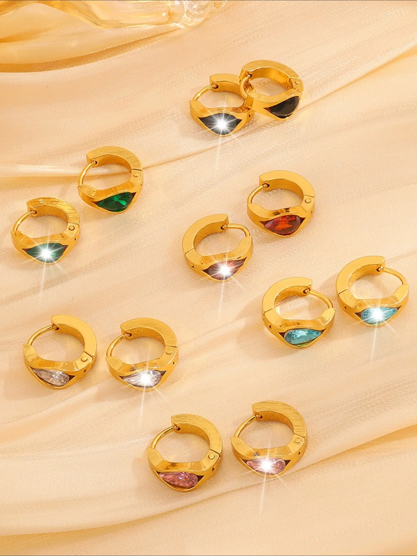 2pcs simple and elegant stainless steel minimalist style earrings, Solitaire Earrings, perfect for daily commuting scenes, are a wonderful gift for female colleagues