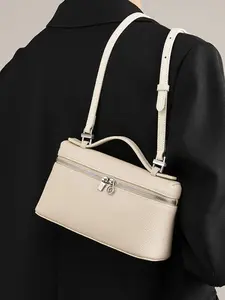 Women's Solid Color Shoulder Bag, Fashionable Large Capacity Crossbody Bag for Daily Used, Casual Trendy Versatile High-quality Daily Commuting Bag