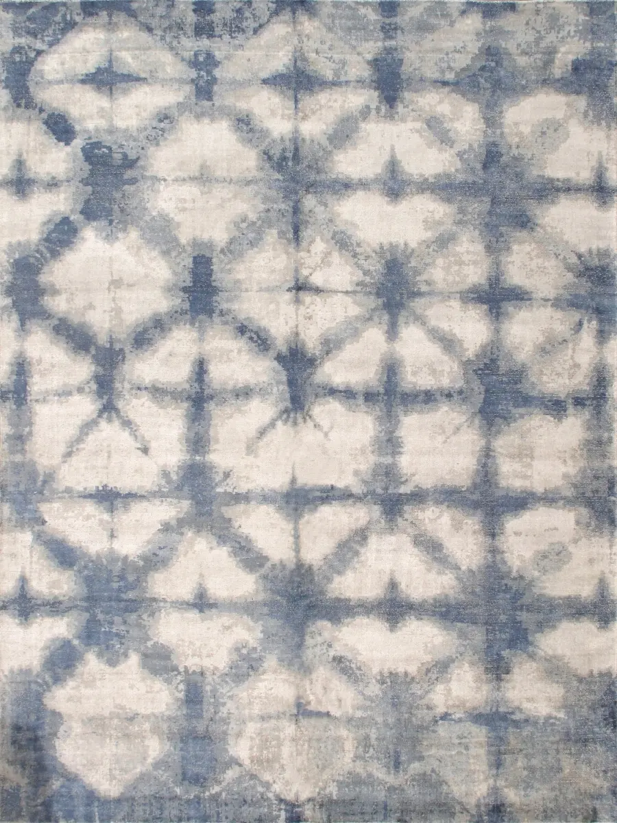 Pasargad Home pEL-12 8x10 8 x 10 ft. Shibori Collection Hand-Loomed Silk & Wool Area Rug