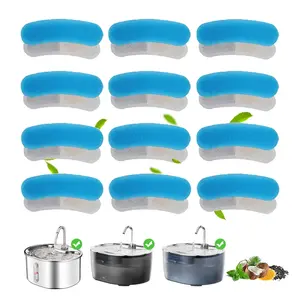12PCS Cat Water Fountain Replacement Filters, Activated Carbon Multi-Layer Filter System, Suitable for Pet Drinking Fountains