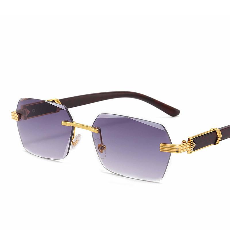 Frameless Cut-Edge Gradient Marine Eye Protection Sunglasses