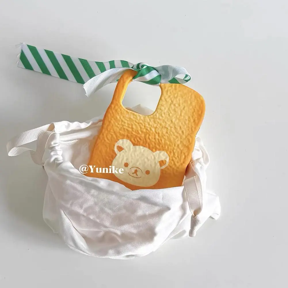 3D Bread Rilakkuma Cartoon Soft Silicone Back Cellphone Casing for iPhone 7,8,SE 2020,X,XS,XR,11,12,13,14,14 Plus,14 Pro,15,16 Pro Max - Protective Smartphone Handheld Devices Cover