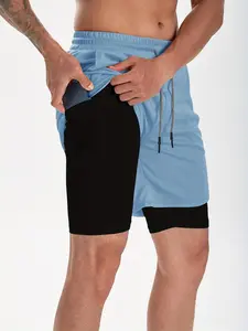 Men's New Sporty Fitness Shorts, Summer Sports Shorts, Running Exercise Fashion Casual Shorts, Slim-Fitting Drawstring Waist Pockets, Natural Waist, Running Workout Shorts, Athletic Wear Shorts, Outdoor Sports Shorts