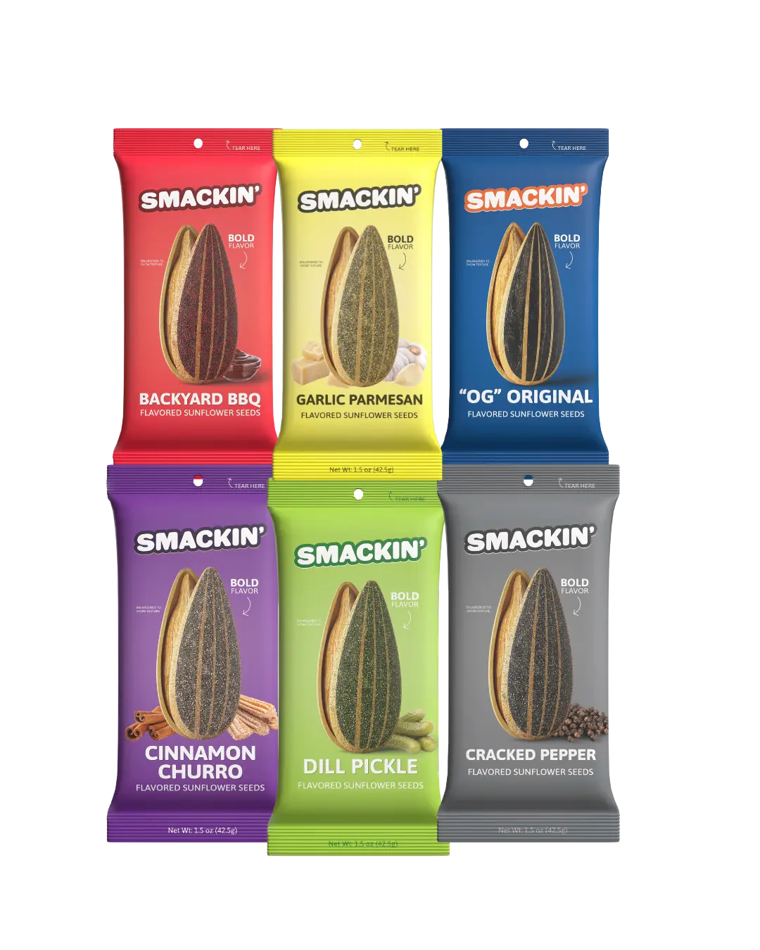 SMACKIN' Sunflower Seed Sampler Pack, THE BEGINNING BUNDLE SMACKIN' Sunflower Seed Sampler Pack, THE BEGINNING BUNDLE