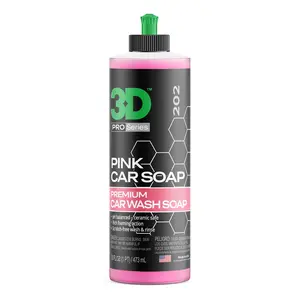 3D Pink Car Soap | pH Balanced Car Wash Soap with High Suds & Cherry Scent | Scratch-Free, High Gloss Shine | Safe on Wax & Sealants | Weekly Car Care
