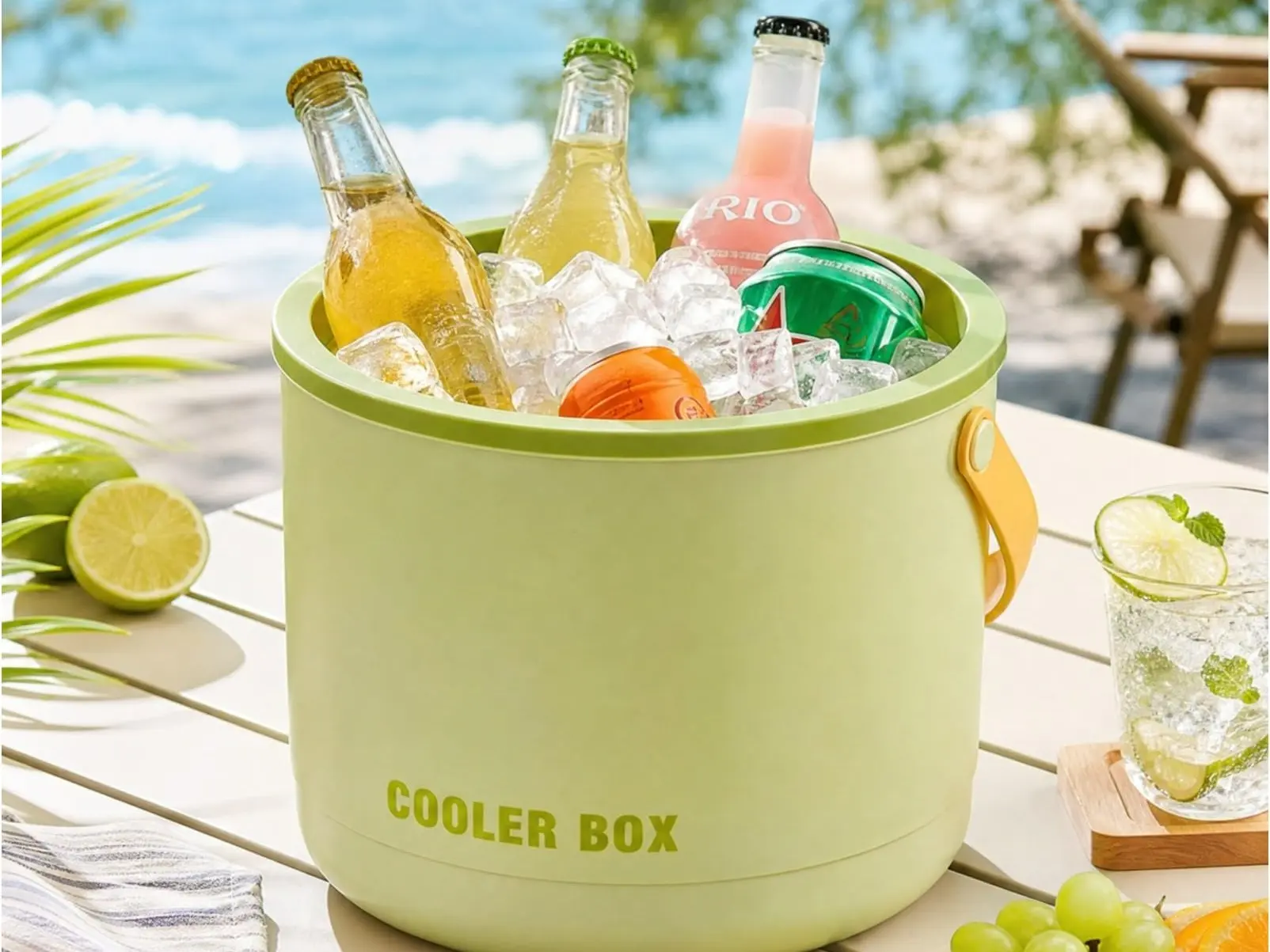 Ice Bucket with Lid and Ice Tray, 40 Ice Cubes Total, Clear Ice Cube Maker with Sealed Lid for Freezer, the kit includes 2 complimentary silicone plastic ice trays and 1 ice shovel