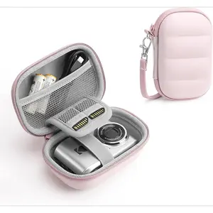 h-49 Digital Camera Case Compatible with CAMKORY DC403/ KODAK PIXPRO FZ55/ FZ45/ STUOGYUM DC402-AF, Small Hard Shell Bag with SD Card Storage for Travel (Pink)
