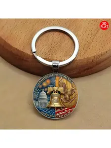 2D Flat, 2D Flat 250th Anniversary Keychain - Featuring the Design of the US Capitol and Eagle, Bag and Car Key Decorations, Christmas, Anniversary and History Collection Enthusiasts Gifts, the Perfect Gift for Family and Friends., 2D Flat