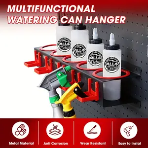 SPray Bottle HolderWith 10 Hooks, Spray Bottle Holder Wall Mount, Adhesive Spray Bottle Holder, Wall Mount Spray Can Holder Garage Bottle Organizer, Utility Shelves